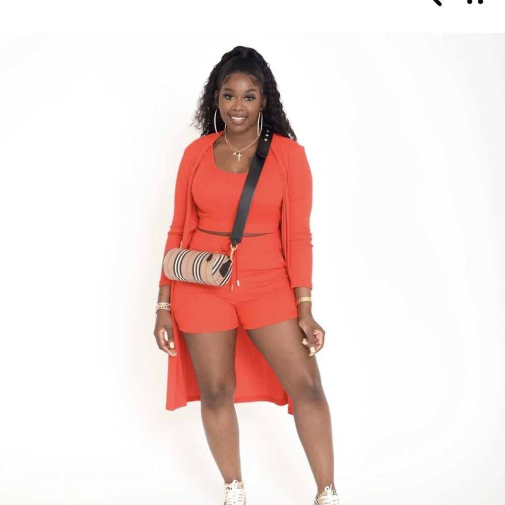 3 piece short set